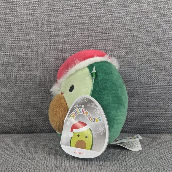 Squishmallows Austin the Christmas Avocado with Santa Hat 4" - Picture 2 of 4